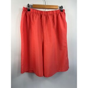 Allison Woods Shorts Women's Sz 16W Plus Orange Elastic Waist